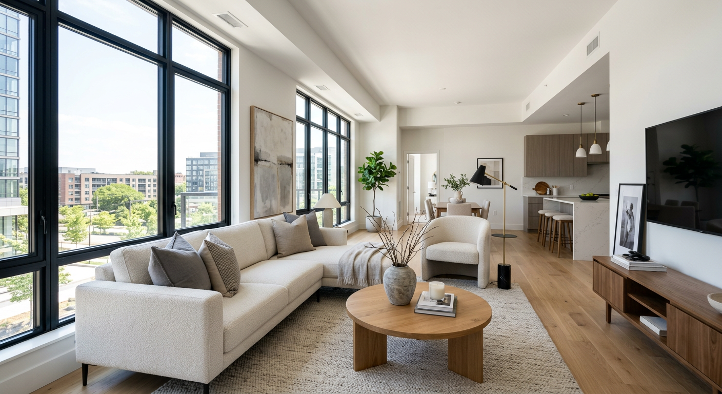 Intérieur appartement neuf lumineux à Créteil prêt à la location