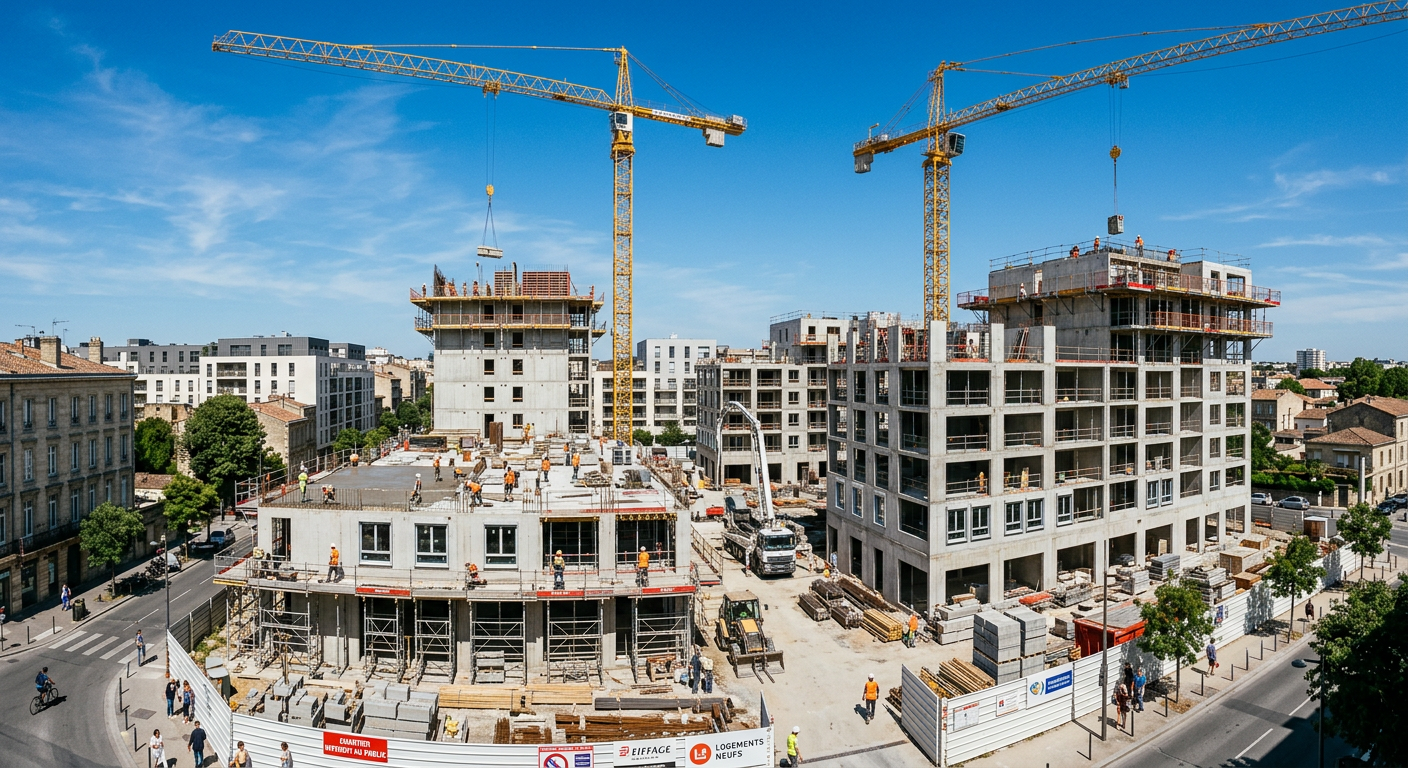 Chantier de construction d'un programme immobilier neuf en Seine-Saint-Denis
