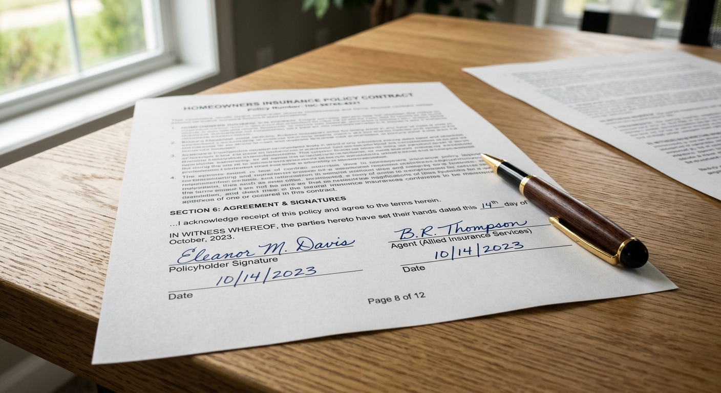 Contrat d’assurance emprunteur signé posé sur un bureau
