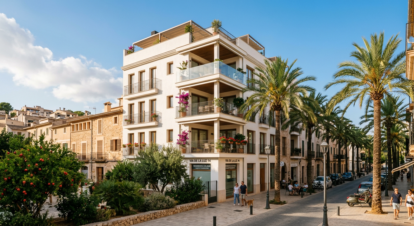 Résidence neuve dans le quartier de La Bocca à Cannes avec palmiers