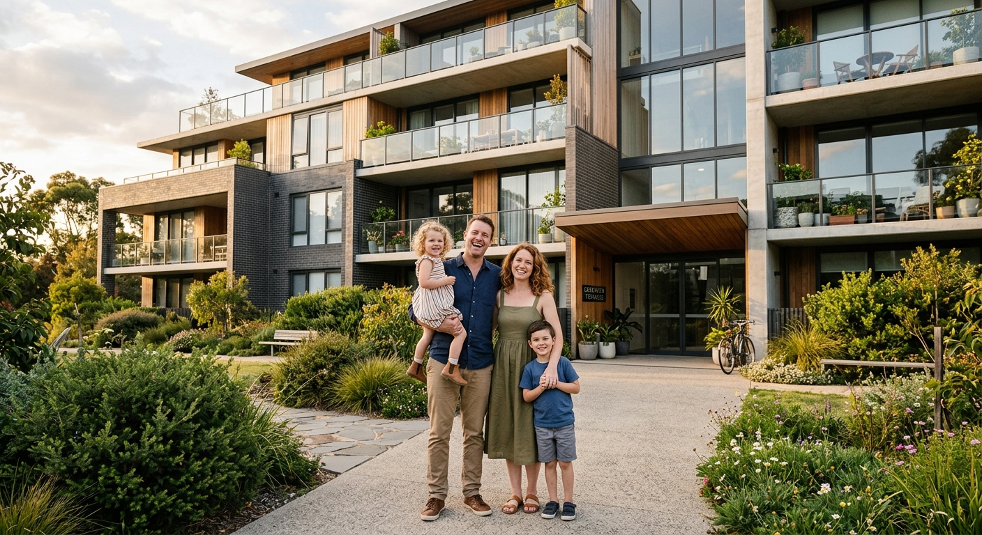 Famille visitant un programme neuf dans les Hauts-de-Seine