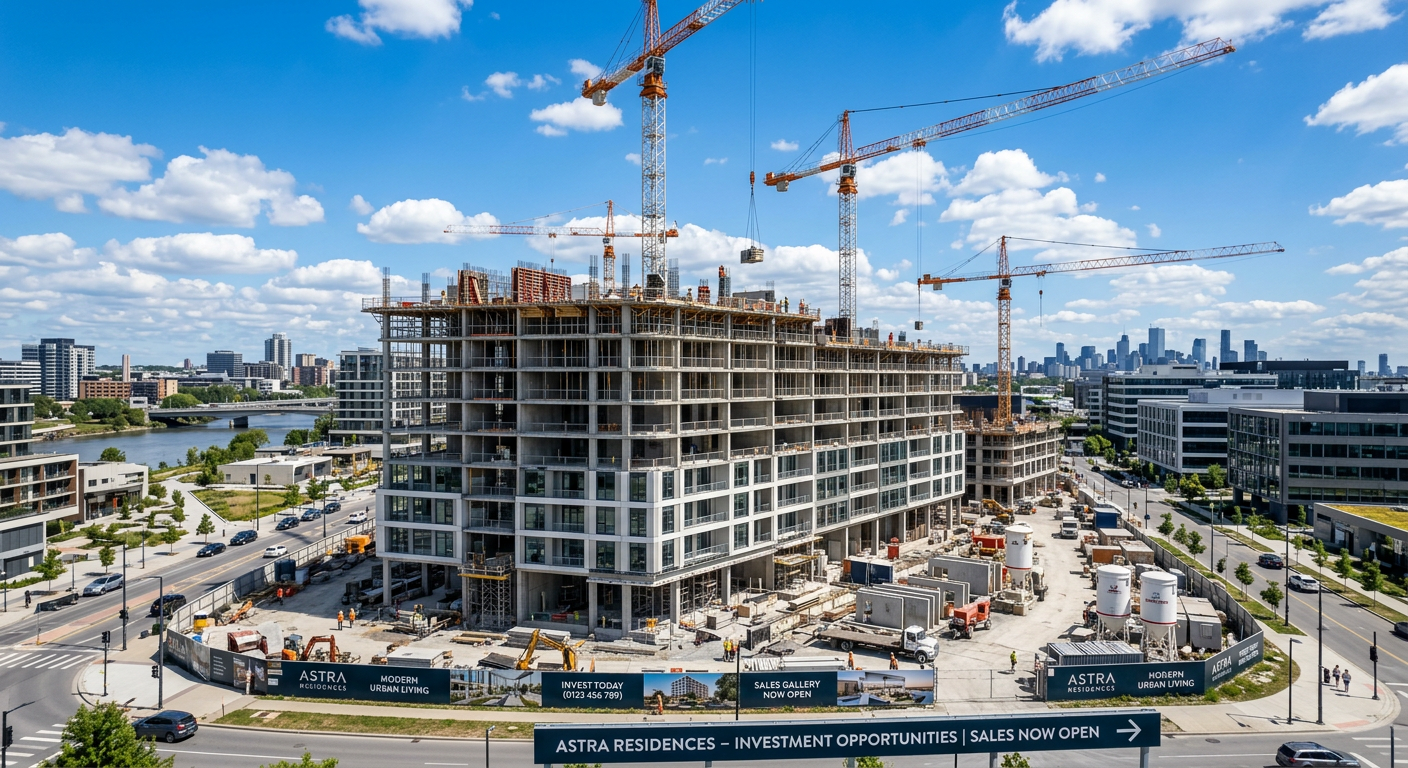 Immeuble résidentiel neuf en construction symbolisant l'investissement immobilier