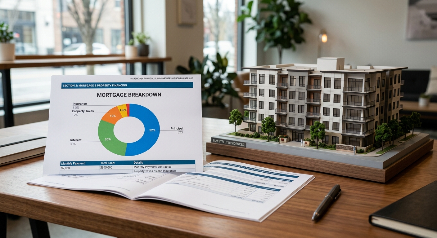Plan de financement immobilier avec répartition PTZ et prêt bancaire