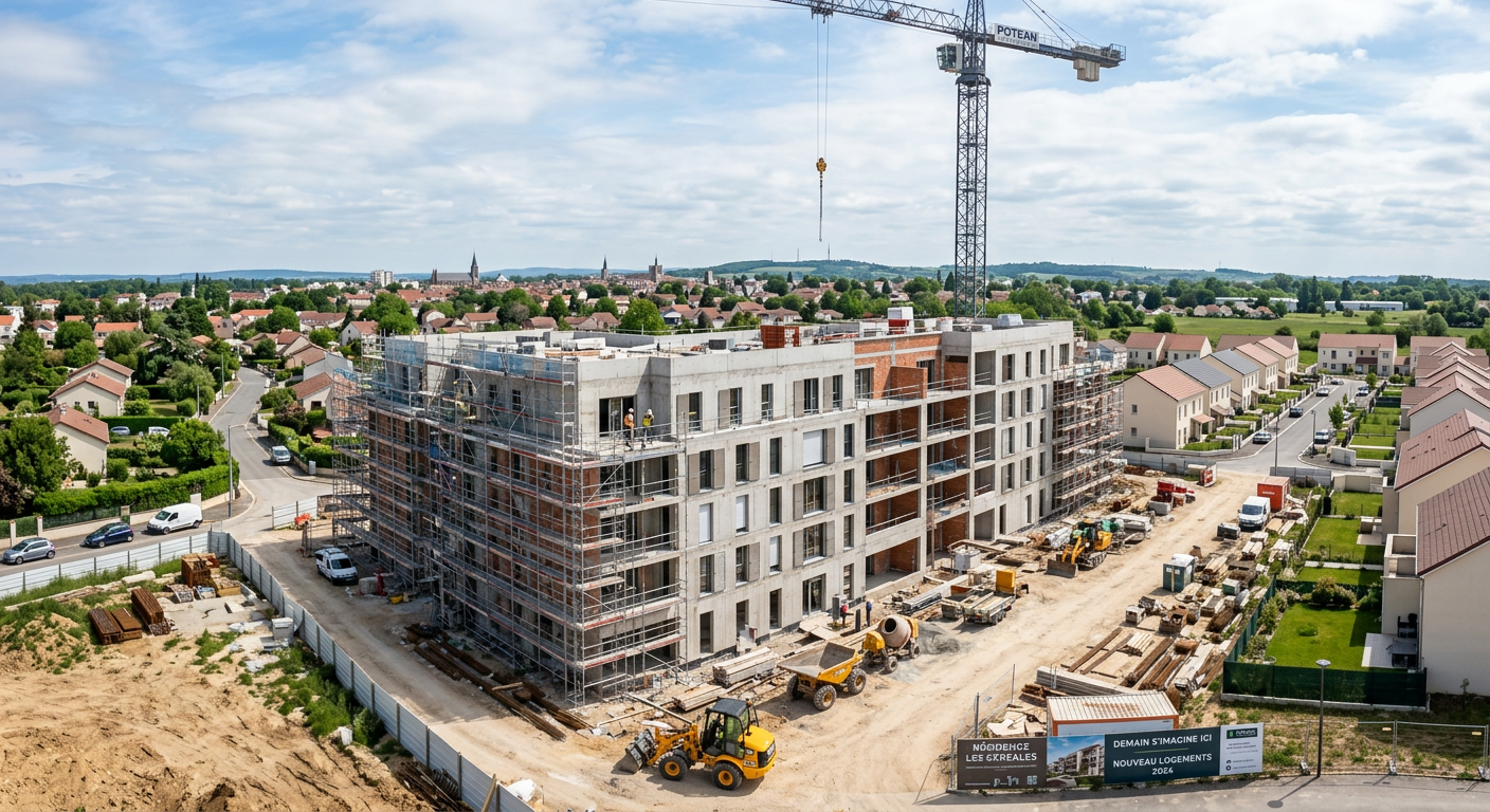 Immeuble neuf en construction représentant les programmes éligibles au PTZ 2026