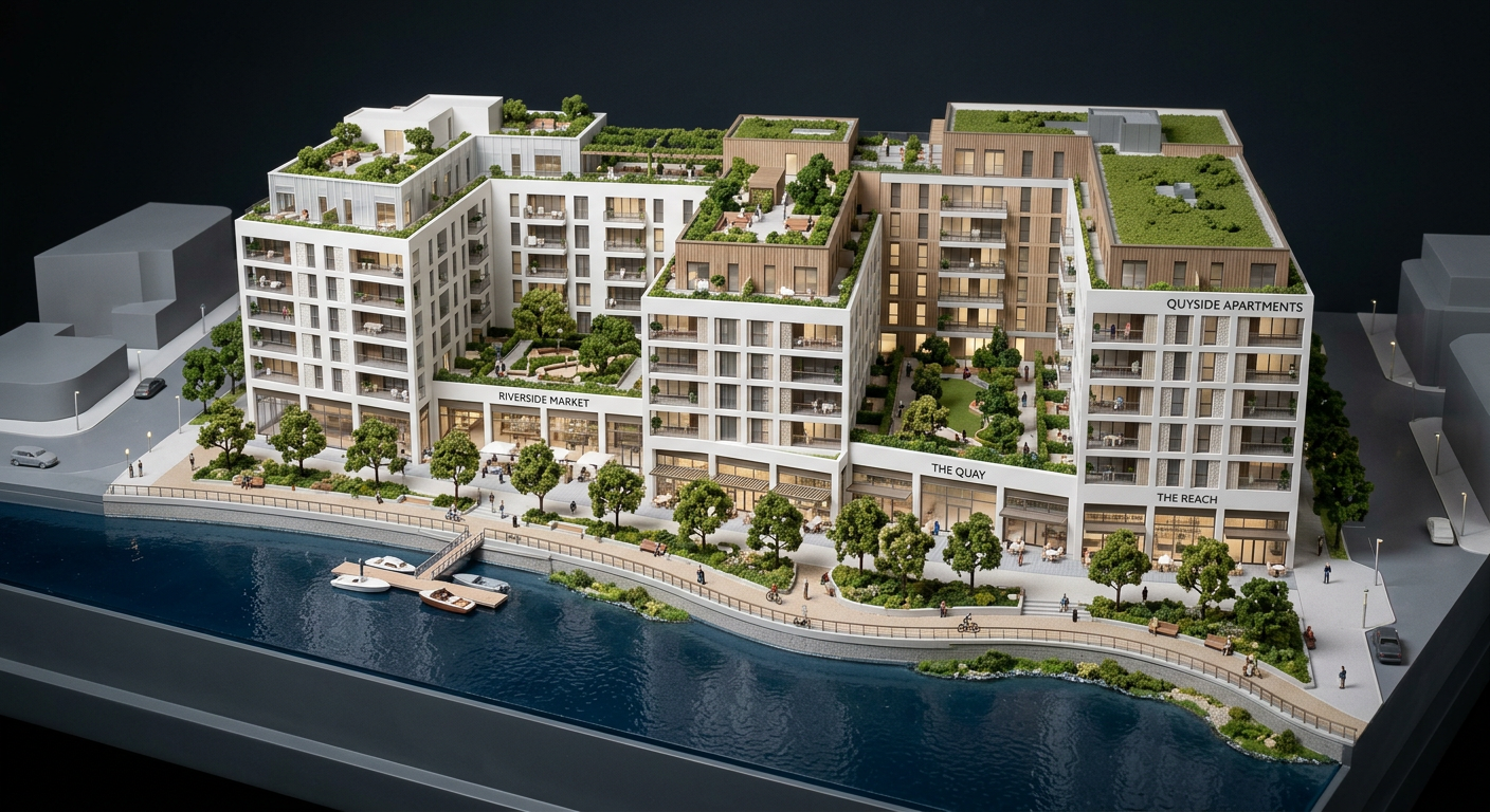Maquette architecturale d'un programme neuf au bord de Seine