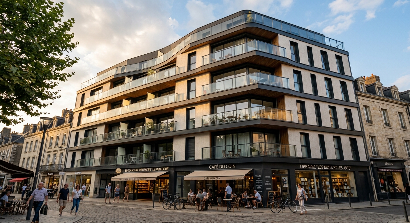 Immeuble neuf avec commerces en rez-de-chaussée près de la mairie de Bezons
