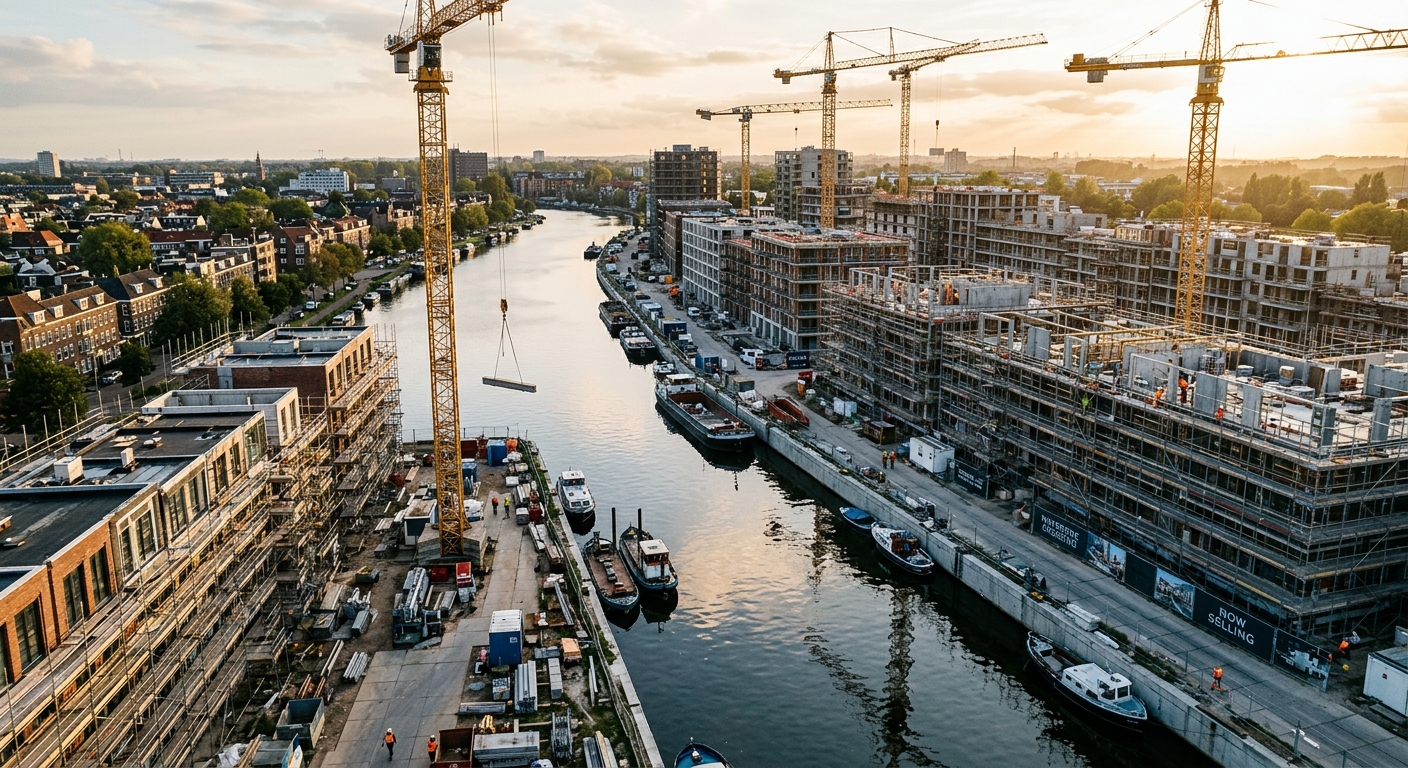 Chantier de construction d'un programme neuf près du Grand Canal à Clamart