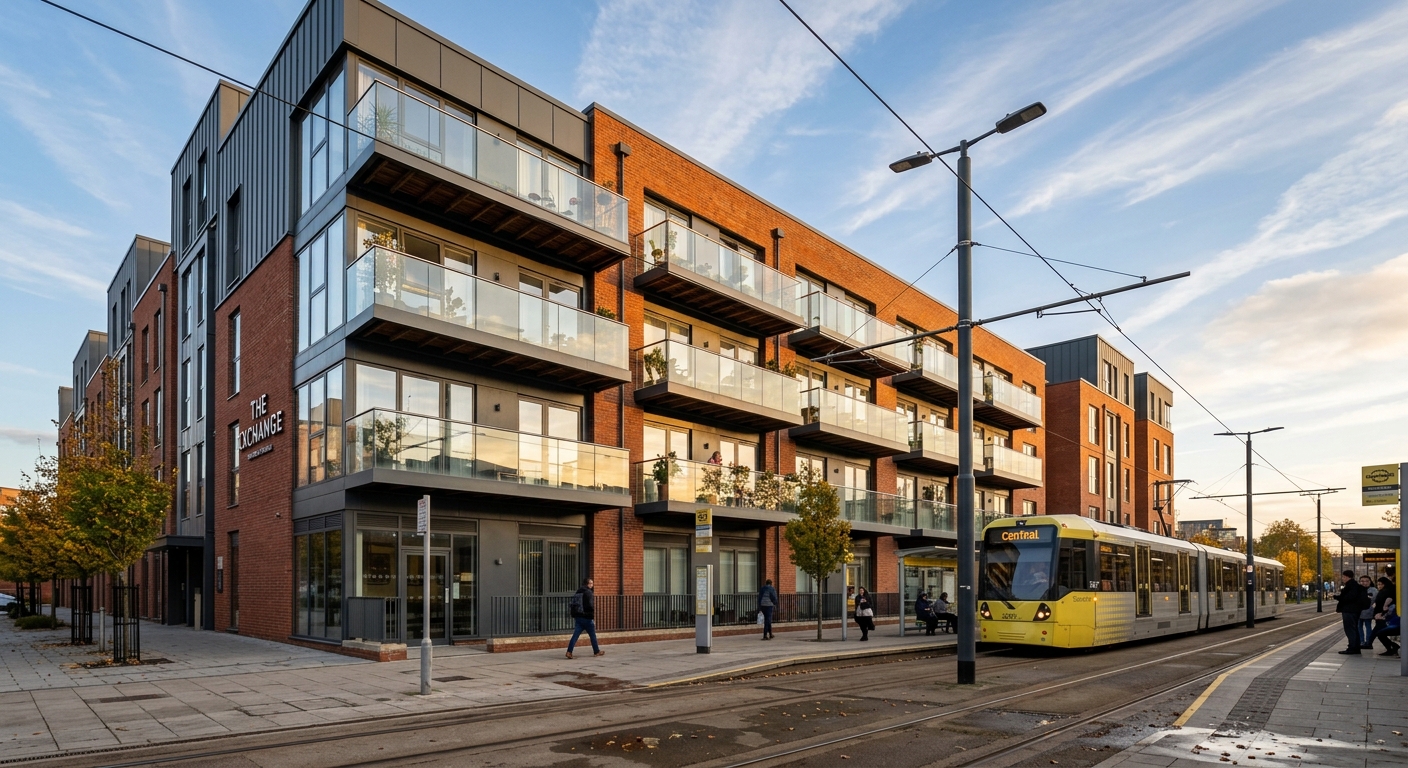 Façade d'un immeuble neuf de standing proche du tramway à Rueil-Malmaison
