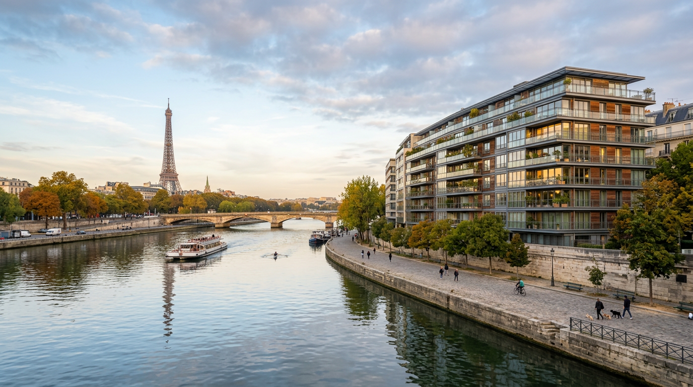 Immeuble neuf en bord de Seine à Bezons