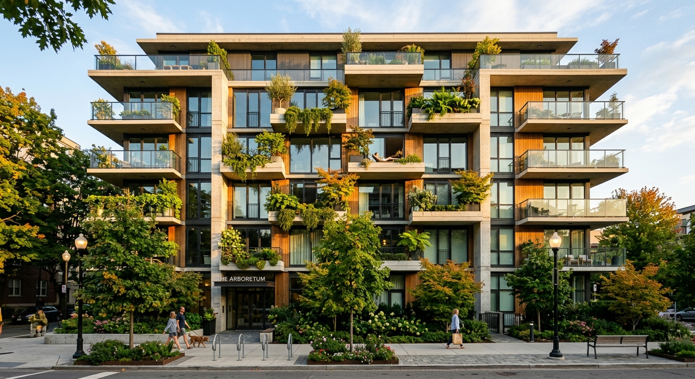 Immeuble neuf avec balcons dans un quartier résidentiel de Bagneux