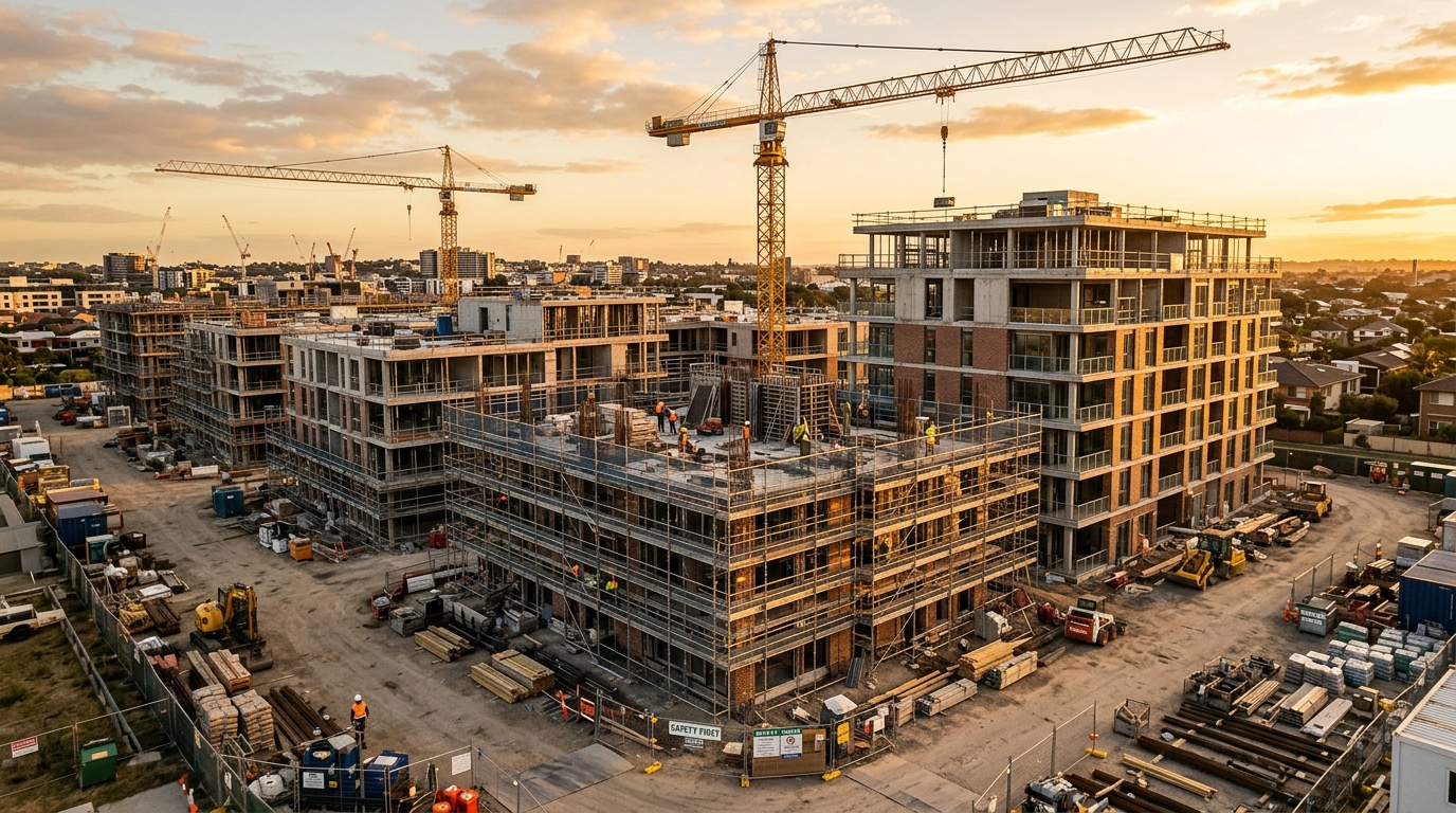 Chantier de construction d'un programme immobilier neuf