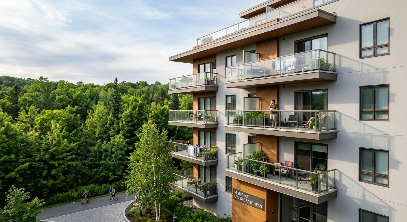 Façade d'immeuble neuf orienté vers la forêt de Meudon à Clamart