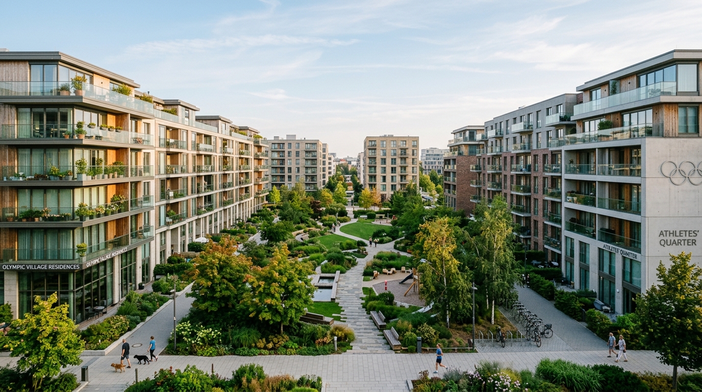 Immeubles neufs du village olympique reconverti à Saint-Denis