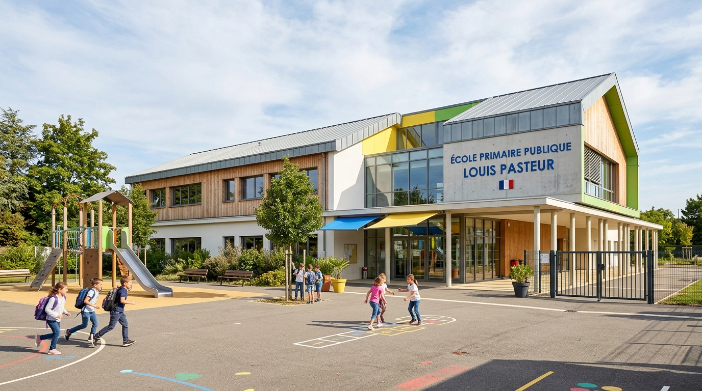École primaire moderne dans un quartier résidentiel de Bezons