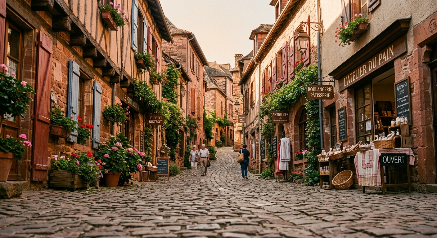 Rue historique du centre-ville de Clamart avec commerces anciens