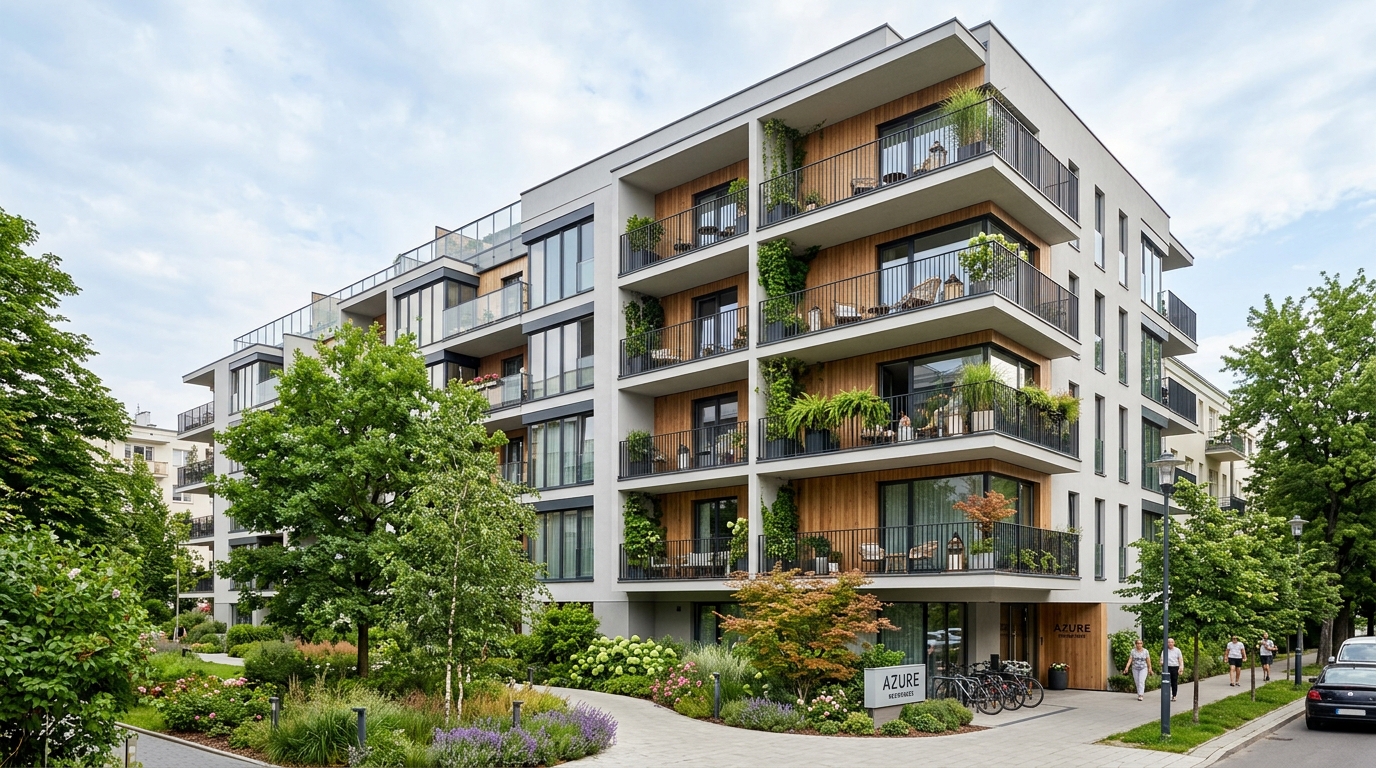 Façade de résidence neuve avec balcons à Clamart